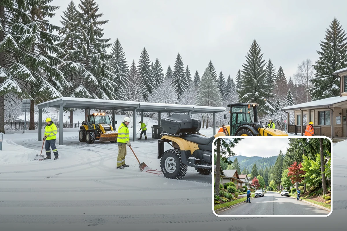 Industrial Snow Removal in Darrington, Snohomish County, WA - Clear truck lanes and yard access for freight