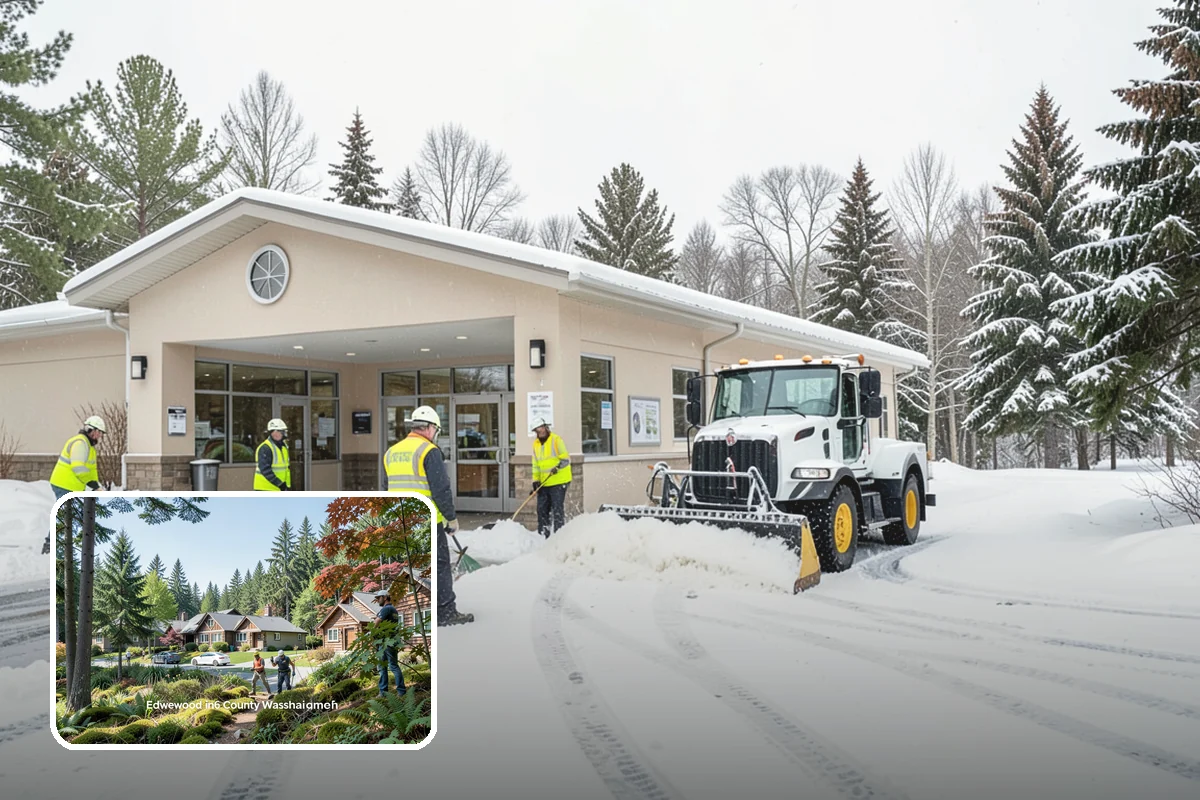Industrial Snow Removal in Edgewood, Pierce County, WA - Clear truck lanes and yard access for freight