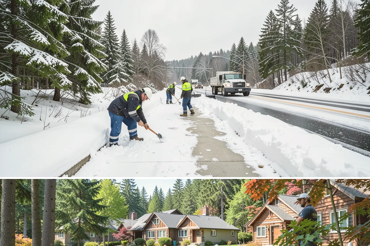 Industrial Snow Removal in Edgewood, Pierce County, WA - Industrial sites should be covered from late November onward, when the first hard freeze can lock up large yards overnight.