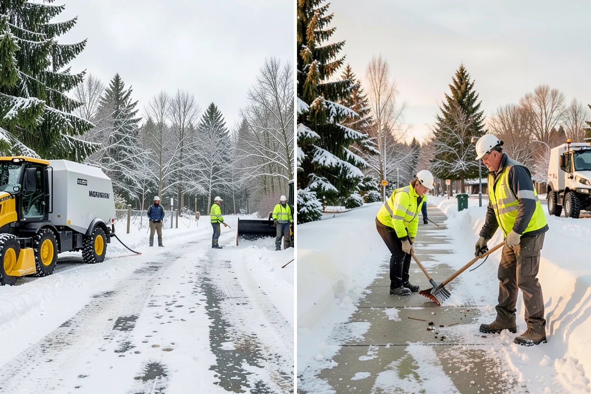 Industrial Snow Removal in Enumclaw, King County, WA - Assess yard layout, gate approaches, and truck traffic flow