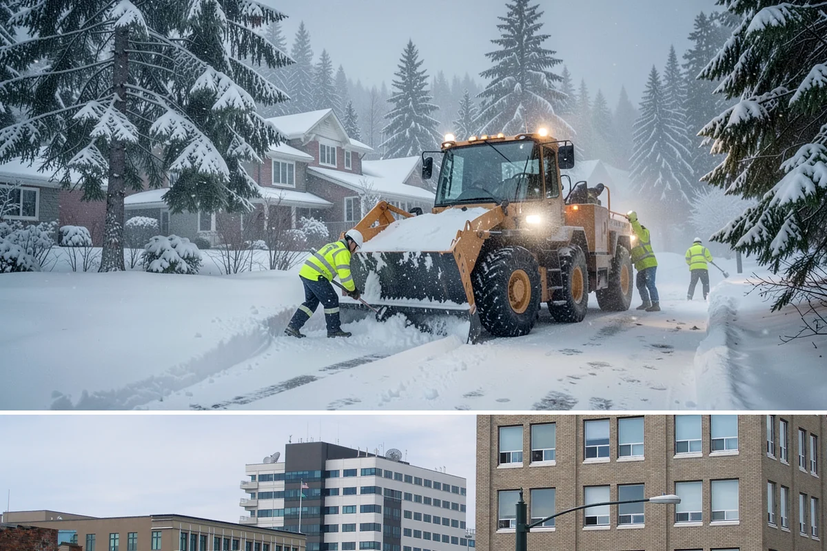 Industrial Snow Removal in Everett, Snohomish County, WA - Industrial sites should be covered from late November onward, when the first hard freeze can lock up large yards overnight.