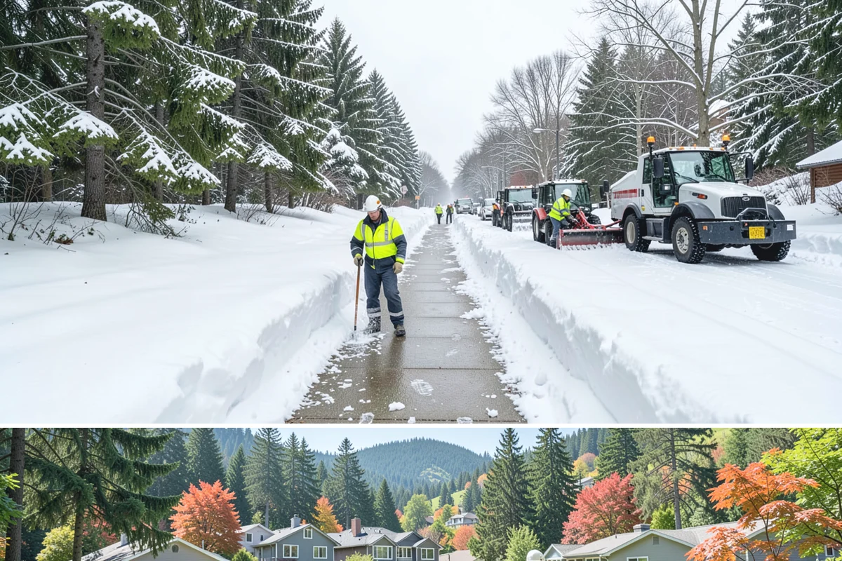 Industrial Snow Removal in Fircrest, Pierce County, WA - Industrial sites should be covered from late November onward, when the first hard freeze can lock up large yards overnight.