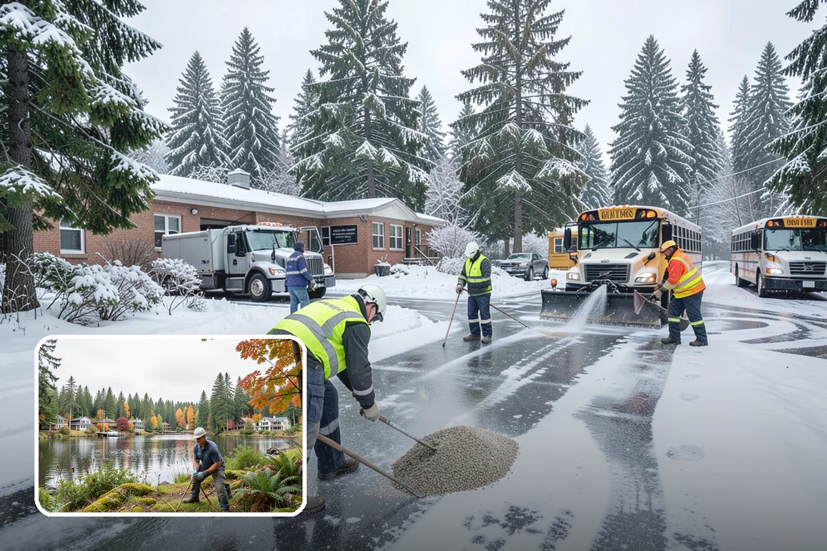 Industrial Snow Removal in La Conner, Skagit County, WA - Clear truck lanes and yard access for freight