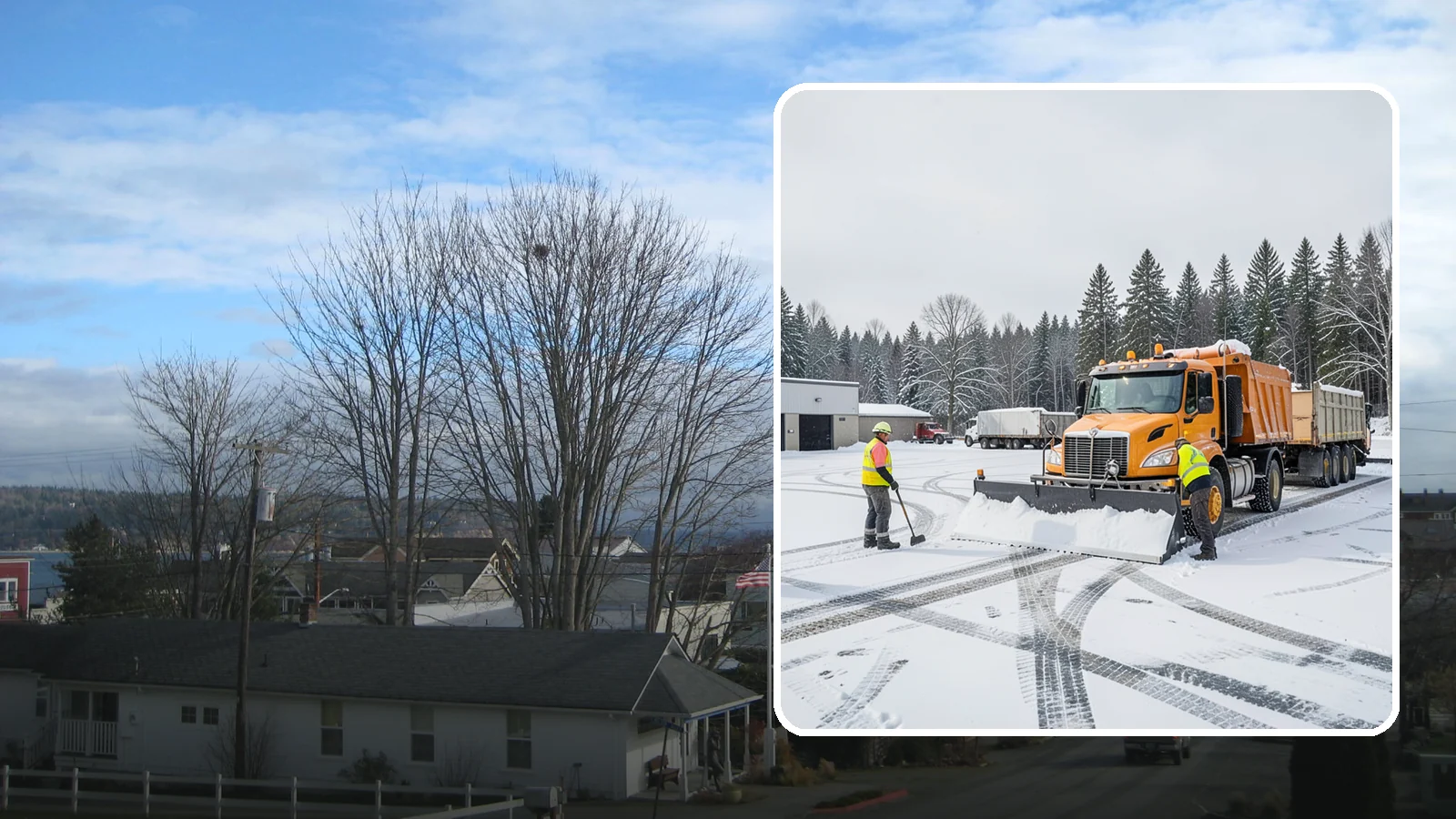 Industrial Snow Removal in Langley, Island County, WA - Keep industrial yards, truck lanes, and employee access open and productive through Western Washington winter weather.