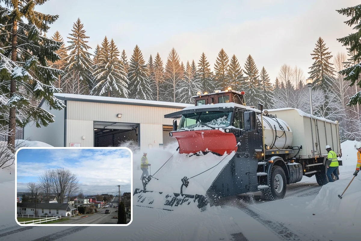 Industrial Snow Removal in Langley, Island County, WA - Clear truck lanes and yard access for freight