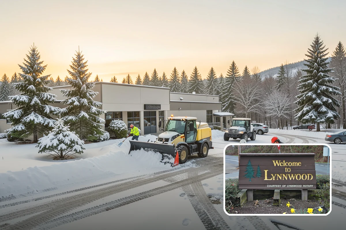 Industrial Snow Removal in Lynnwood, Snohomish County, WA - Clear truck lanes and yard access for freight