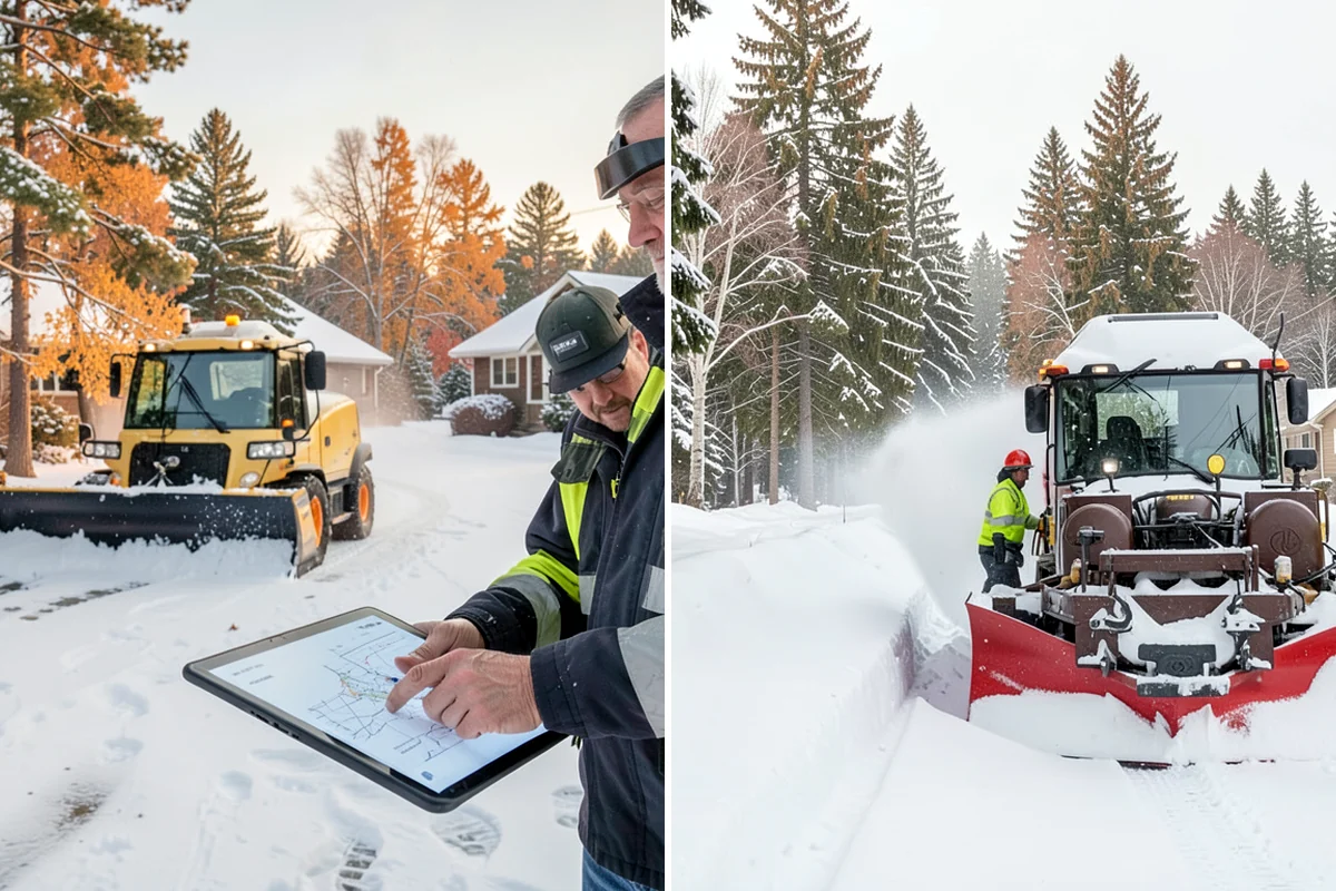 Industrial Snow Removal in Maple Valley, King County, WA - Assess yard layout, gate approaches, and truck traffic flow