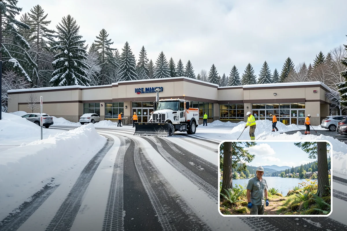 Industrial Snow Removal in Milton, King County, WA - Clear truck lanes and yard access for freight