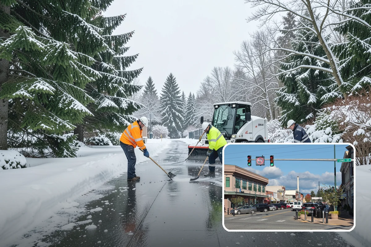 Industrial Snow Removal in Monroe, Snohomish County, WA - Clear truck lanes and yard access for freight