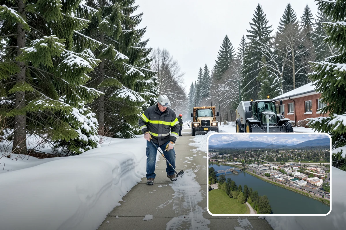 Industrial Snow Removal in Mount Vernon, Skagit County, WA - Clear truck lanes and yard access for freight