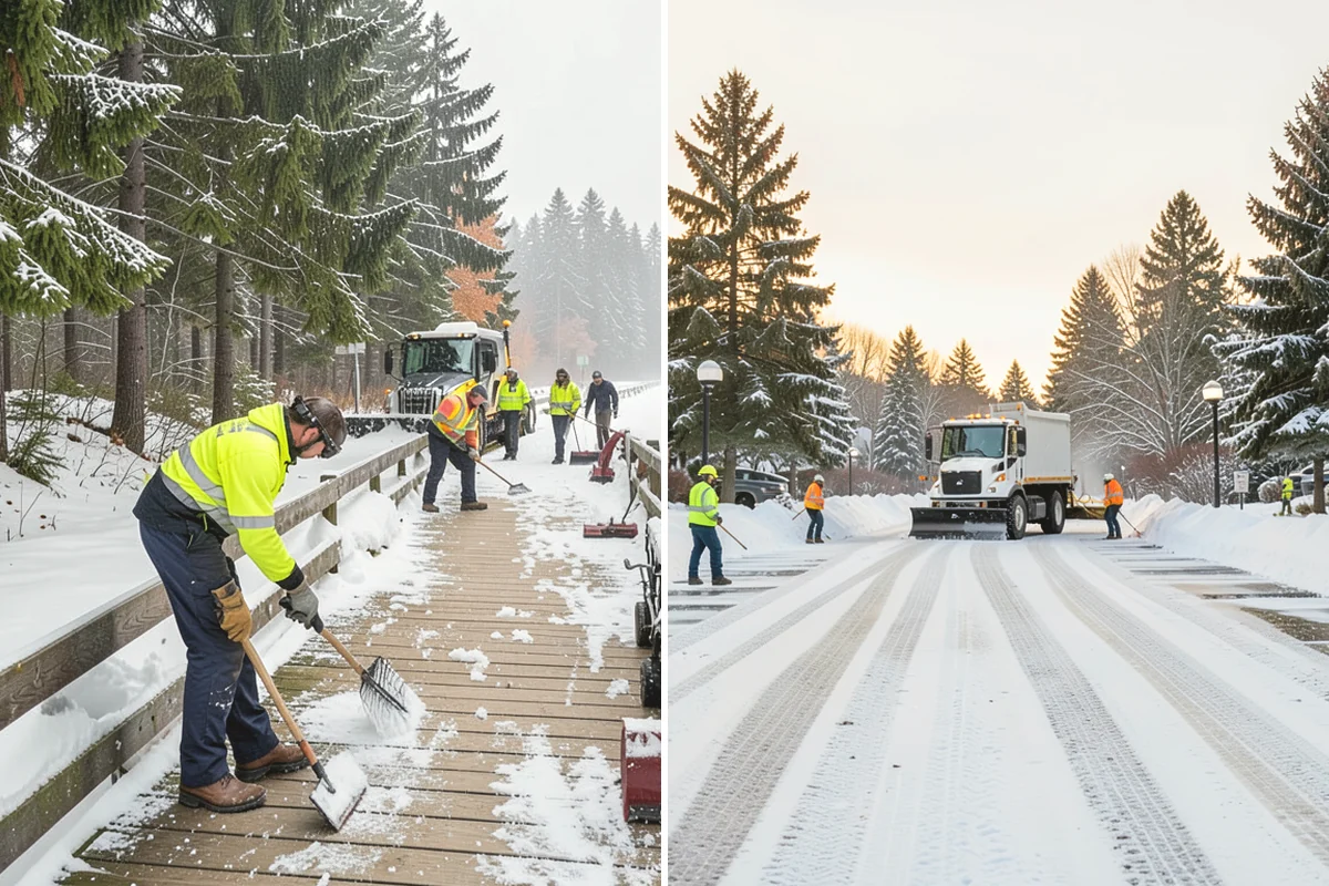 Industrial Snow Removal in North Bend, King County, WA - Assess yard layout, gate approaches, and truck traffic flow