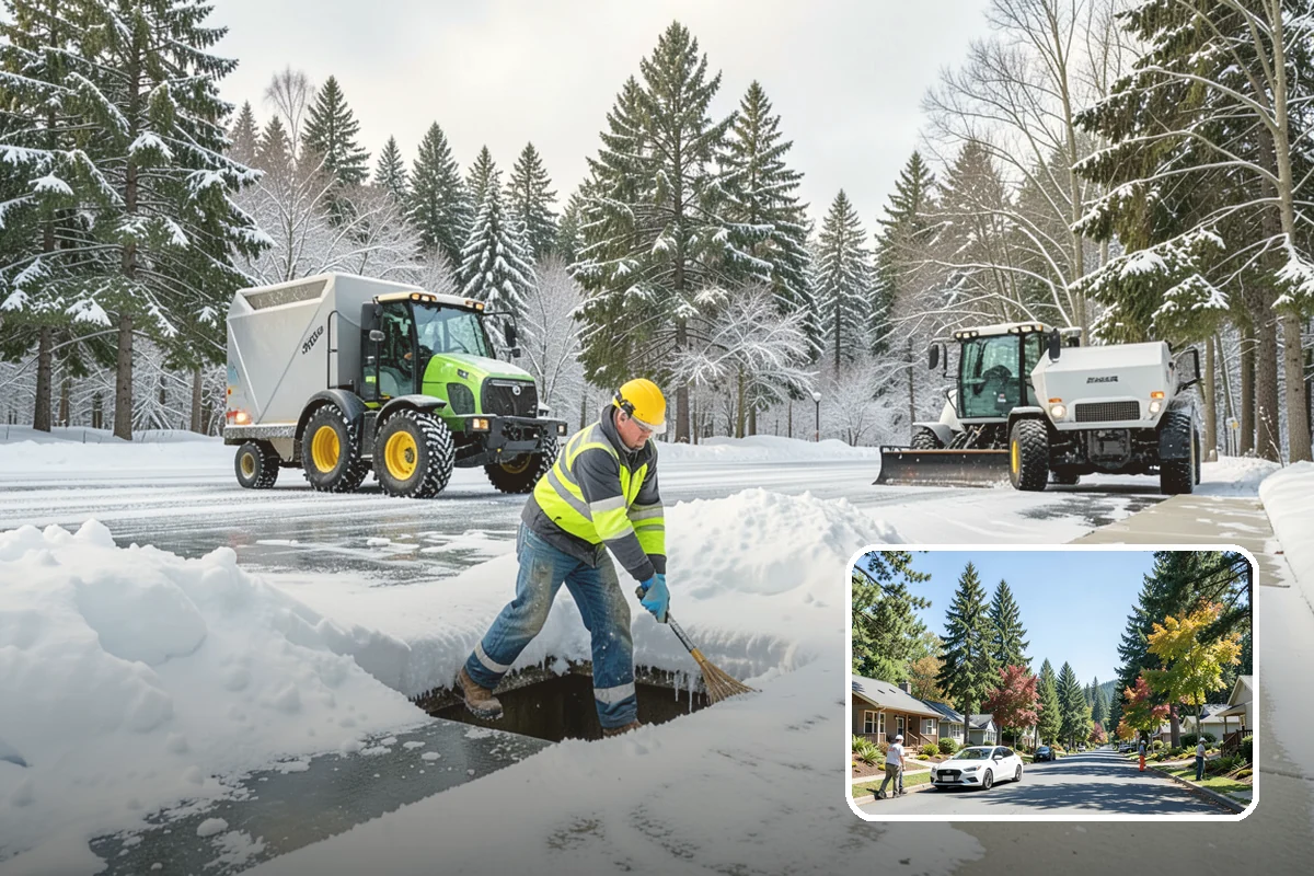 Industrial Snow Removal in Orting, Pierce County, WA - Clear truck lanes and yard access for freight