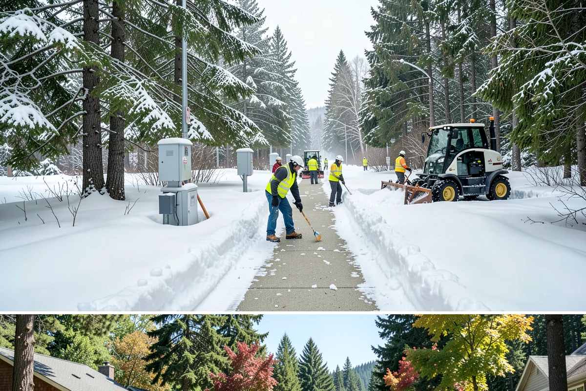 Industrial Snow Removal in Orting, Pierce County, WA - Industrial sites should be covered from late November onward, when the first hard freeze can lock up large yards overnight.
