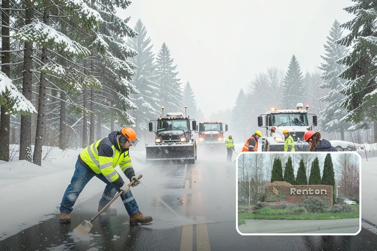 Industrial Snow Removal in Renton, King County, WA - Clear truck lanes and yard access for freight