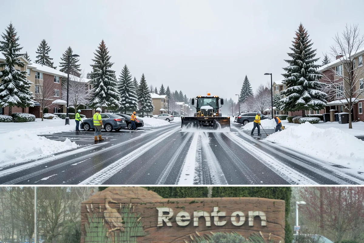 Industrial Snow Removal in Renton, King County, WA - Industrial sites should be covered from late November onward, when the first hard freeze can lock up large yards overnight.