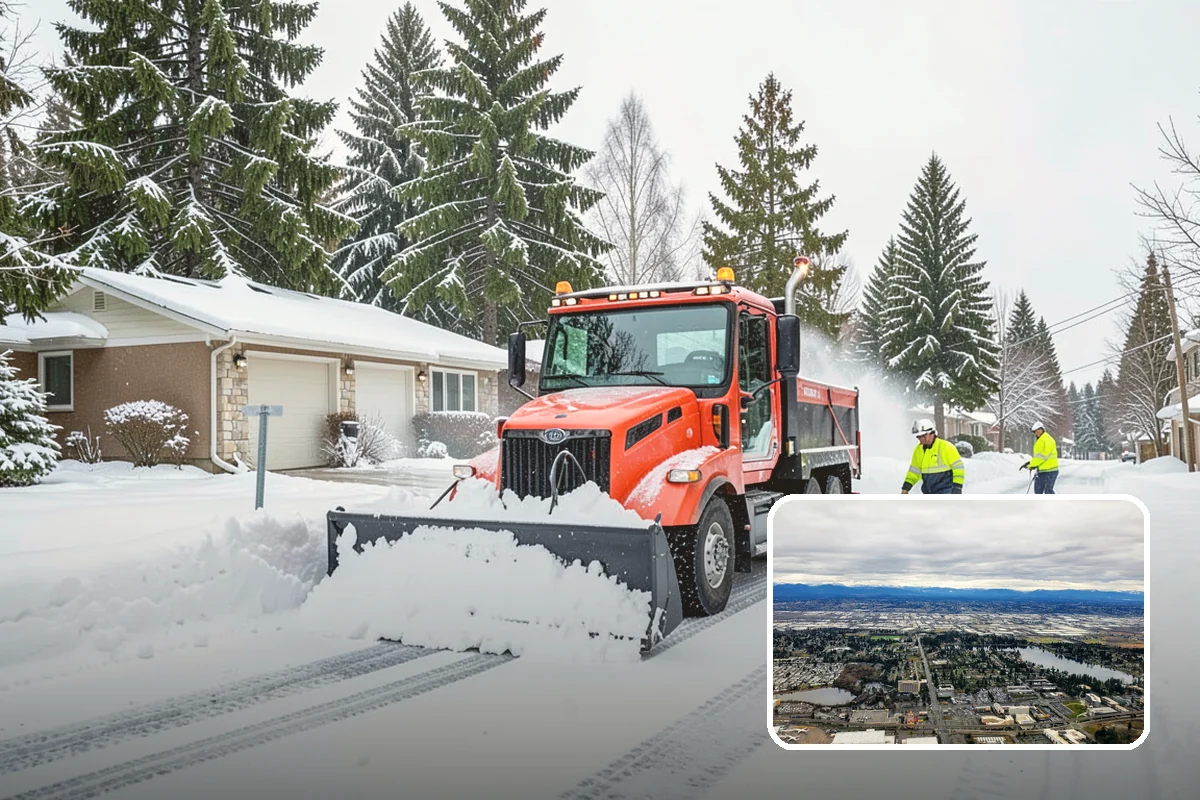 Industrial Snow Removal in SeaTac, King County, WA - Clear truck lanes and yard access for freight