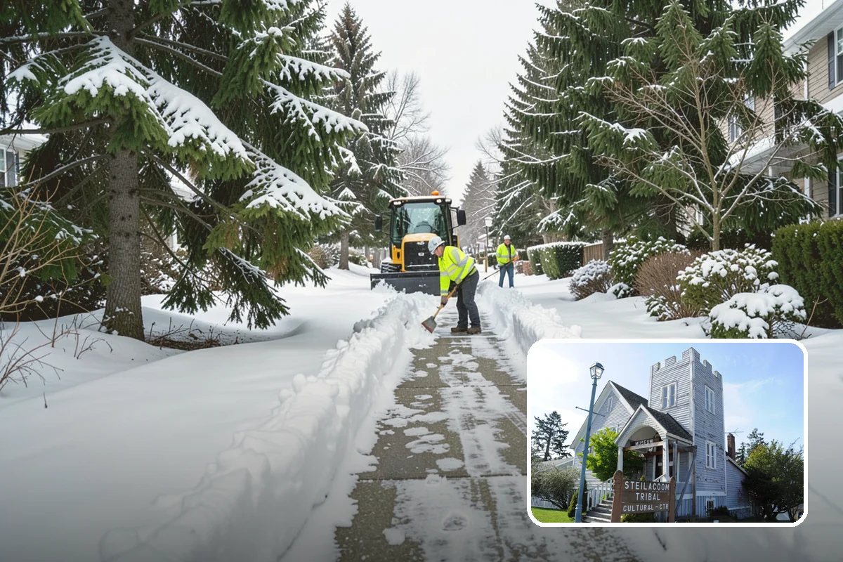 Industrial Snow Removal in Steilacoom, Pierce County, WA - Clear truck lanes and yard access for freight