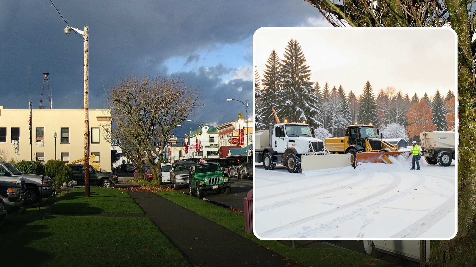 Large Equipment Snow Removal in Arlington, Snohomish County, WA - Our large equipment fleet takes on major commercial and industrial sites with heavy, sustained snow needs.