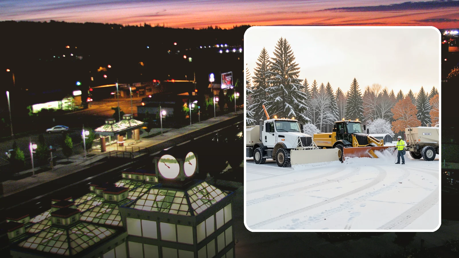 Large Equipment Snow Removal in Auburn, King County, WA - Our large equipment fleet takes on major commercial and industrial sites with heavy, sustained snow needs.
