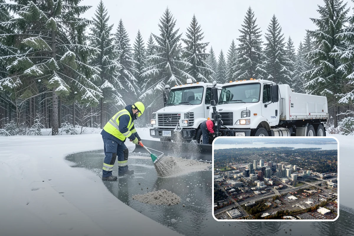 Large Equipment Snow Removal in Bellevue, King County, WA - Scale to clear the largest properties fast