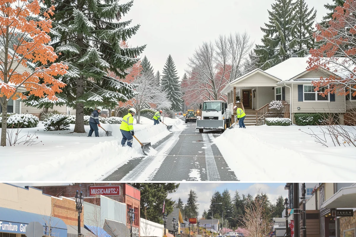 Large Equipment Snow Removal in Bothell, King County, WA - Large-scale clearing is most critical during major storms in January and February.