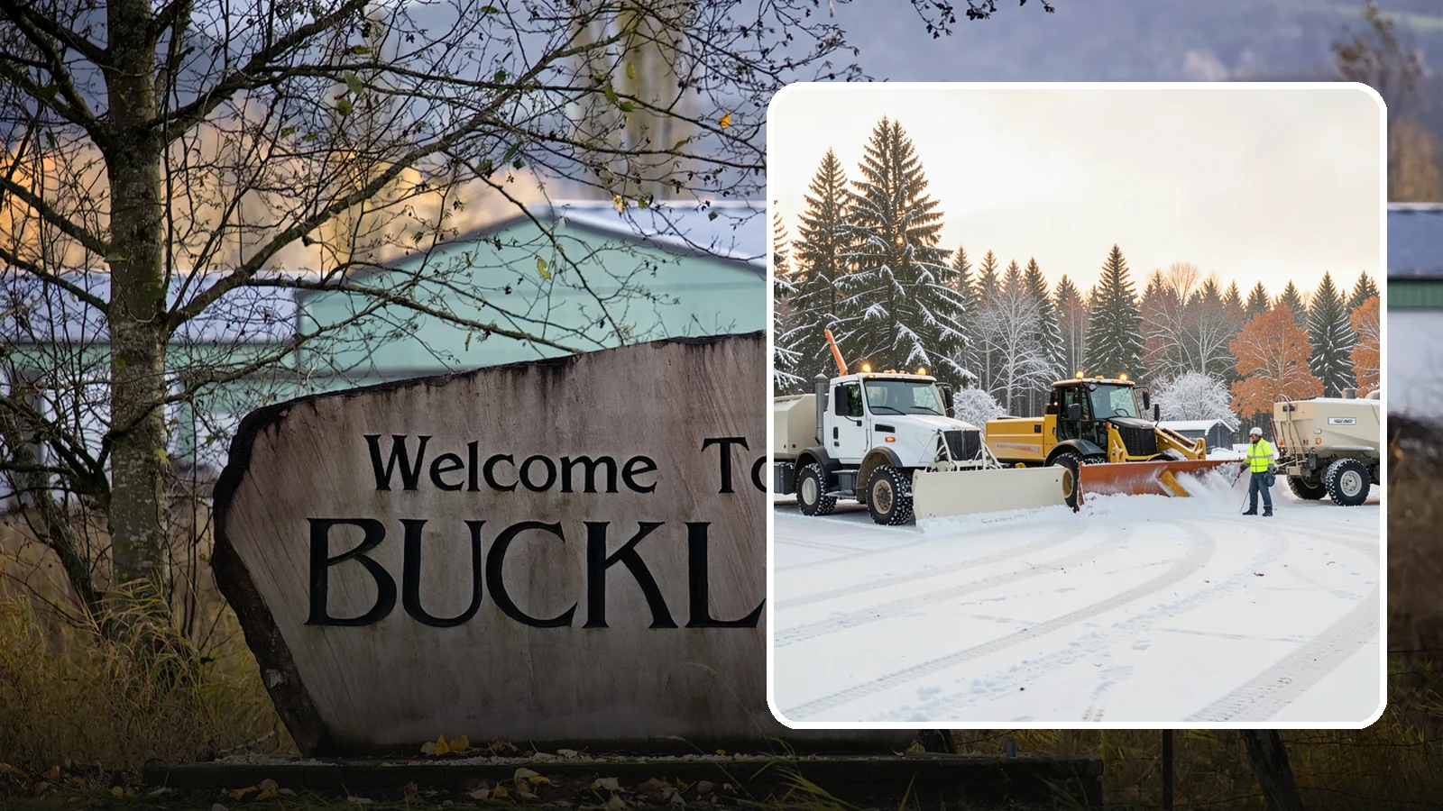 Large Equipment Snow Removal in Buckley, Pierce County, WA - Our large equipment fleet takes on major commercial and industrial sites with heavy, sustained snow needs.