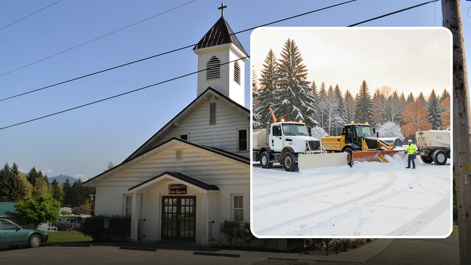 Large Equipment Snow Removal in Concrete, Skagit County, WA - Our large equipment fleet takes on major commercial and industrial sites with heavy, sustained snow needs.