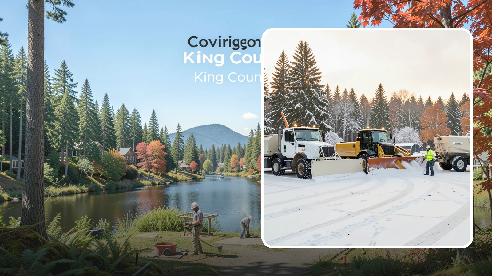 Large Equipment Snow Removal in Covington, King County, WA - Our large equipment fleet takes on major commercial and industrial sites with heavy, sustained snow needs.