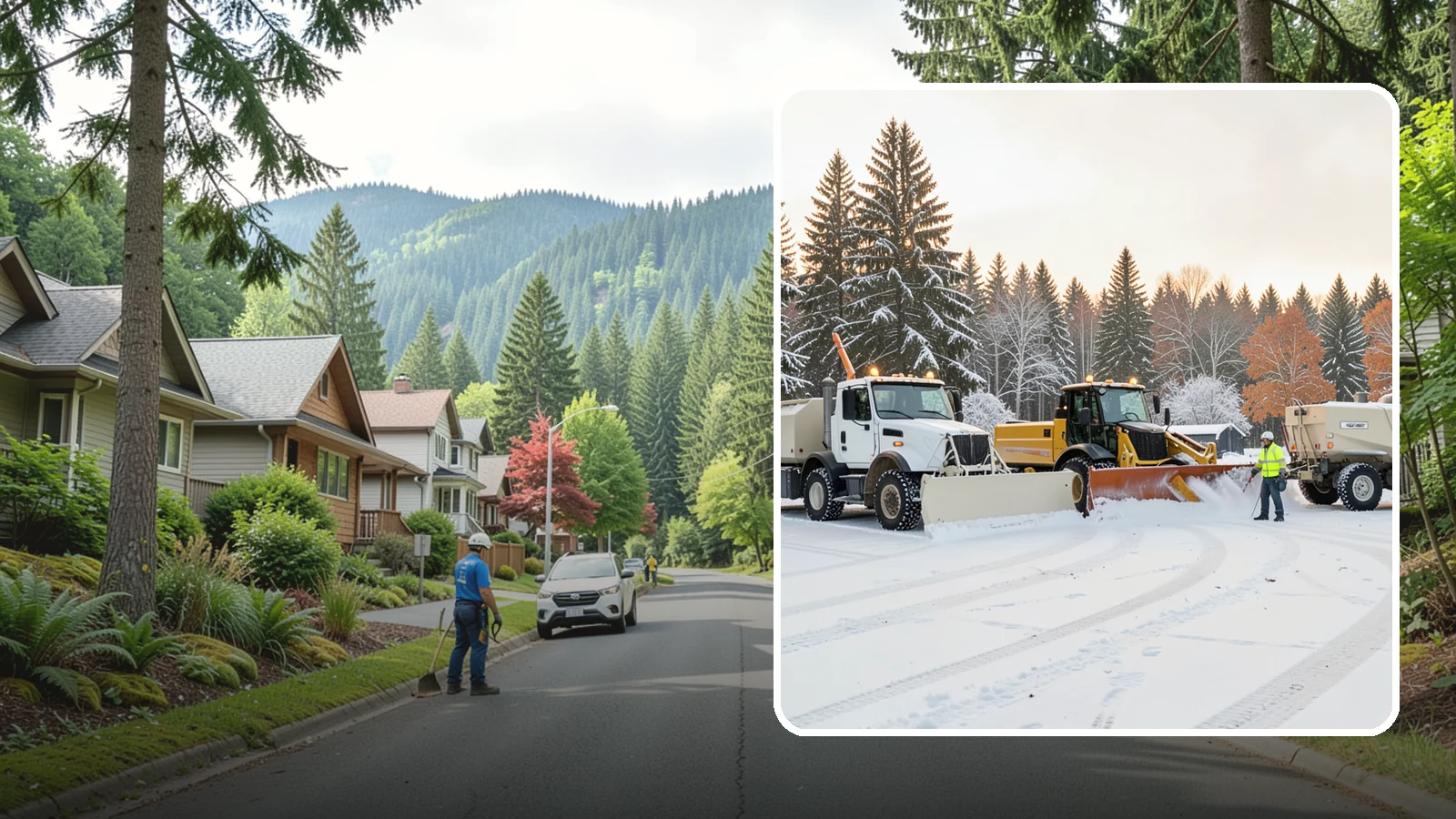 Large Equipment Snow Removal in Darrington, Snohomish County, WA - Our large equipment fleet takes on major commercial and industrial sites with heavy, sustained snow needs.