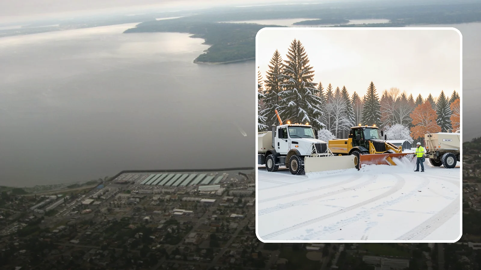 Large Equipment Snow Removal in Des Moines, King County, WA - Our large equipment fleet takes on major commercial and industrial sites with heavy, sustained snow needs.