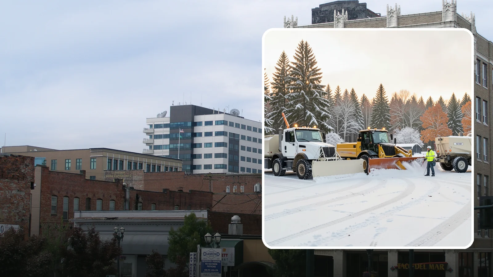 Large Equipment Snow Removal in Everett, Snohomish County, WA - Our large equipment fleet takes on major commercial and industrial sites with heavy, sustained snow needs.