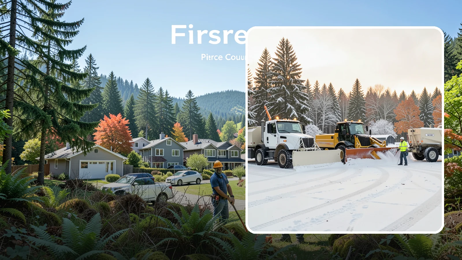 Large Equipment Snow Removal in Fircrest, Pierce County, WA - Our large equipment fleet takes on major commercial and industrial sites with heavy, sustained snow needs.