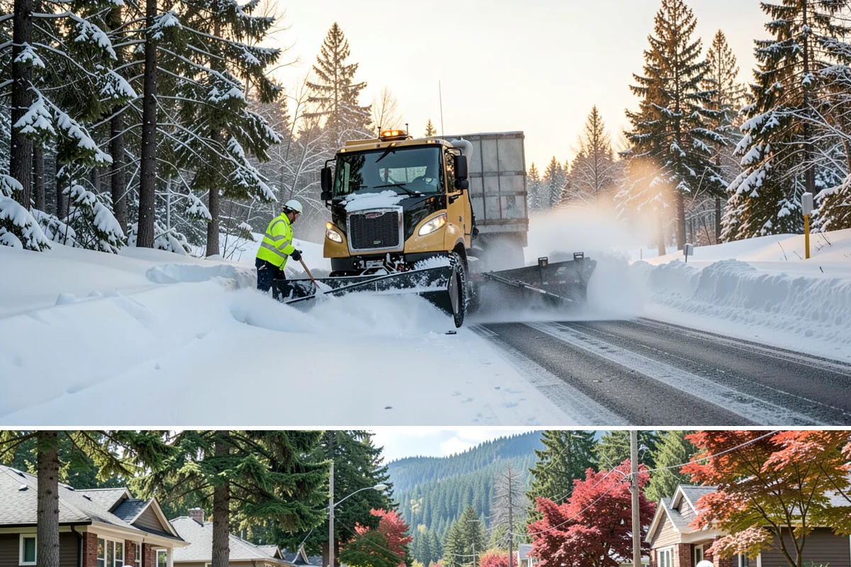 Large Equipment Snow Removal in Hunts Point, King County, WA - Large-scale clearing is most critical during major storms in January and February.