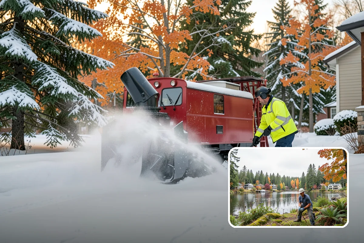Large Equipment Snow Removal in La Conner, Skagit County, WA - Scale to clear the largest properties fast