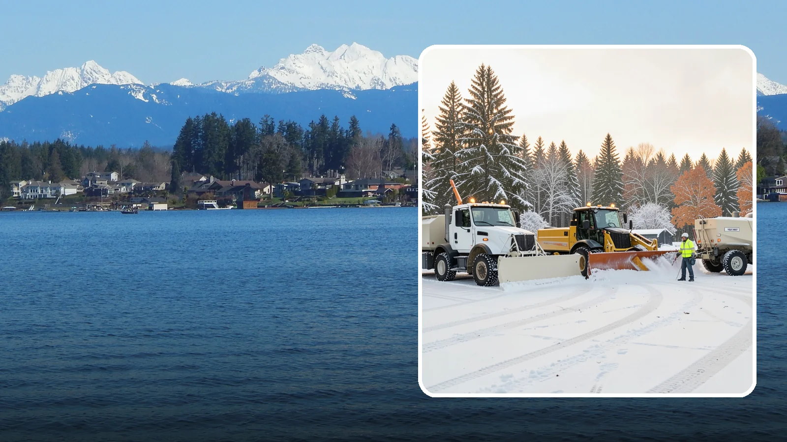 Large Equipment Snow Removal in Lake Stevens, Snohomish County, WA - Our large equipment fleet takes on major commercial and industrial sites with heavy, sustained snow needs.