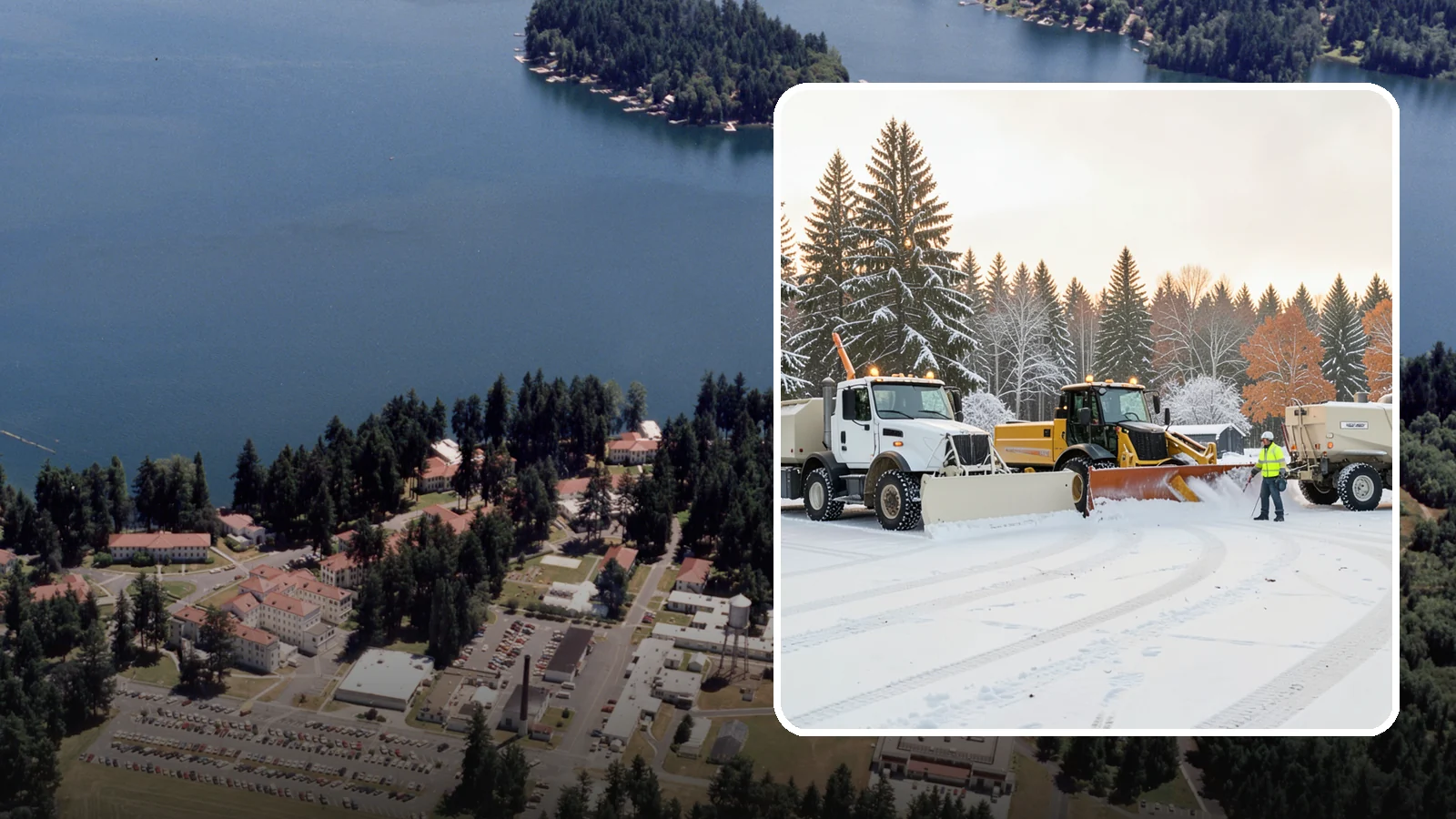 Large Equipment Snow Removal in Lakewood, Pierce County, WA - Our large equipment fleet takes on major commercial and industrial sites with heavy, sustained snow needs.