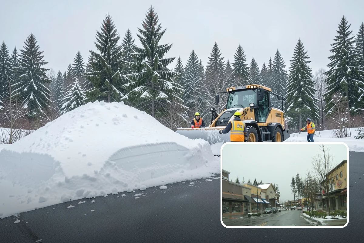 Large Equipment Snow Removal in Mill Creek, Snohomish County, WA - Scale to clear the largest properties fast