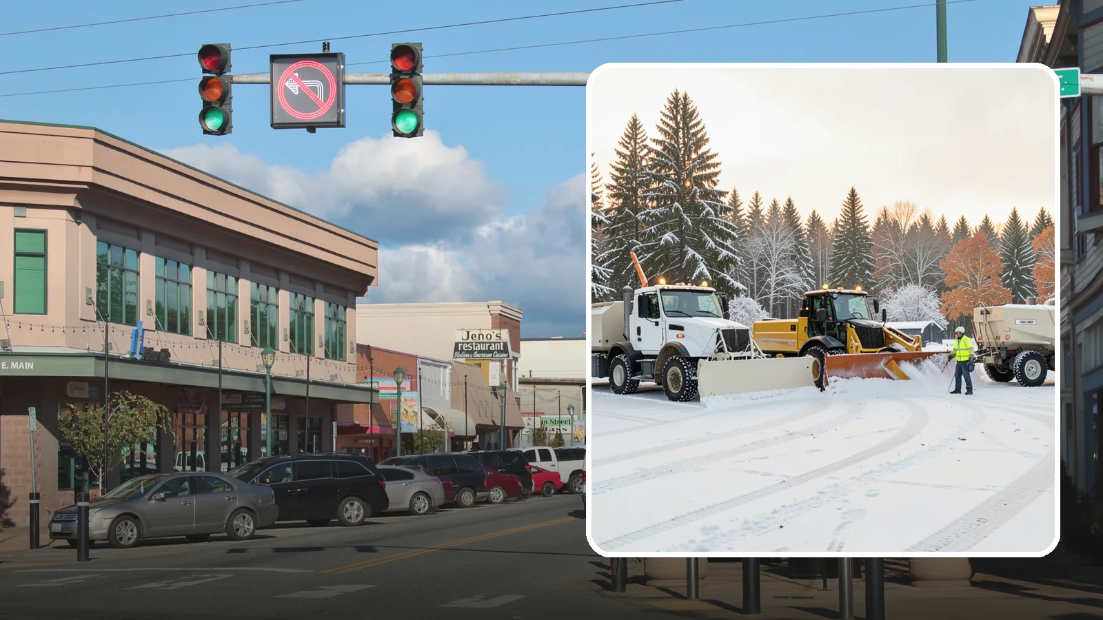 Large Equipment Snow Removal in Monroe, Snohomish County, WA - Our large equipment fleet takes on major commercial and industrial sites with heavy, sustained snow needs.