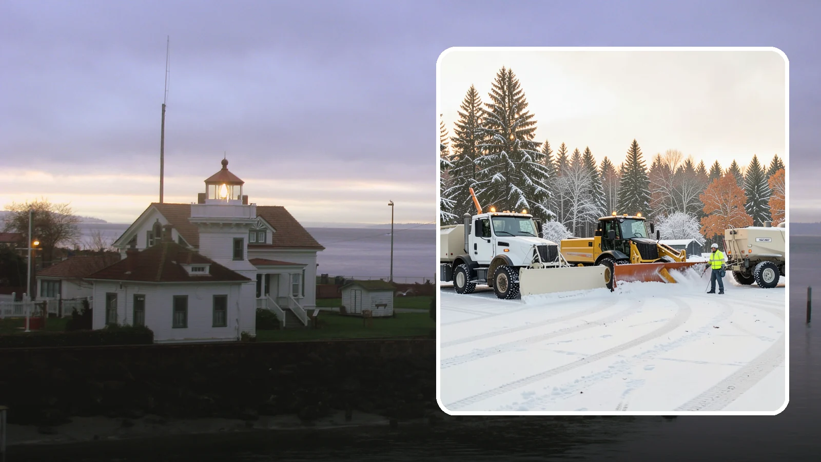 Large Equipment Snow Removal in Mukilteo, Snohomish County, WA - Our large equipment fleet takes on major commercial and industrial sites with heavy, sustained snow needs.