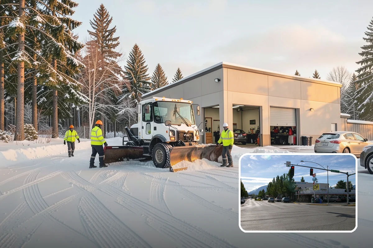 Large Equipment Snow Removal in North Bend, King County, WA - Scale to clear the largest properties fast