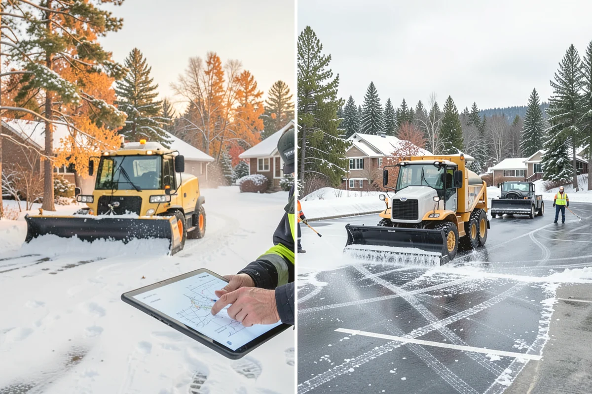 Large Equipment Snow Removal in North Bend, King County, WA - Develop a site plan with routes and pile zones