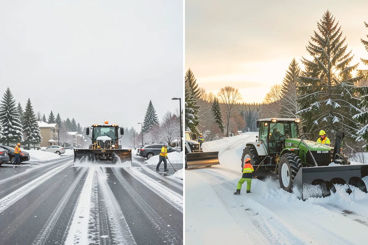 Large Equipment Snow Removal in Orting, Pierce County, WA - Develop a site plan with routes and pile zones