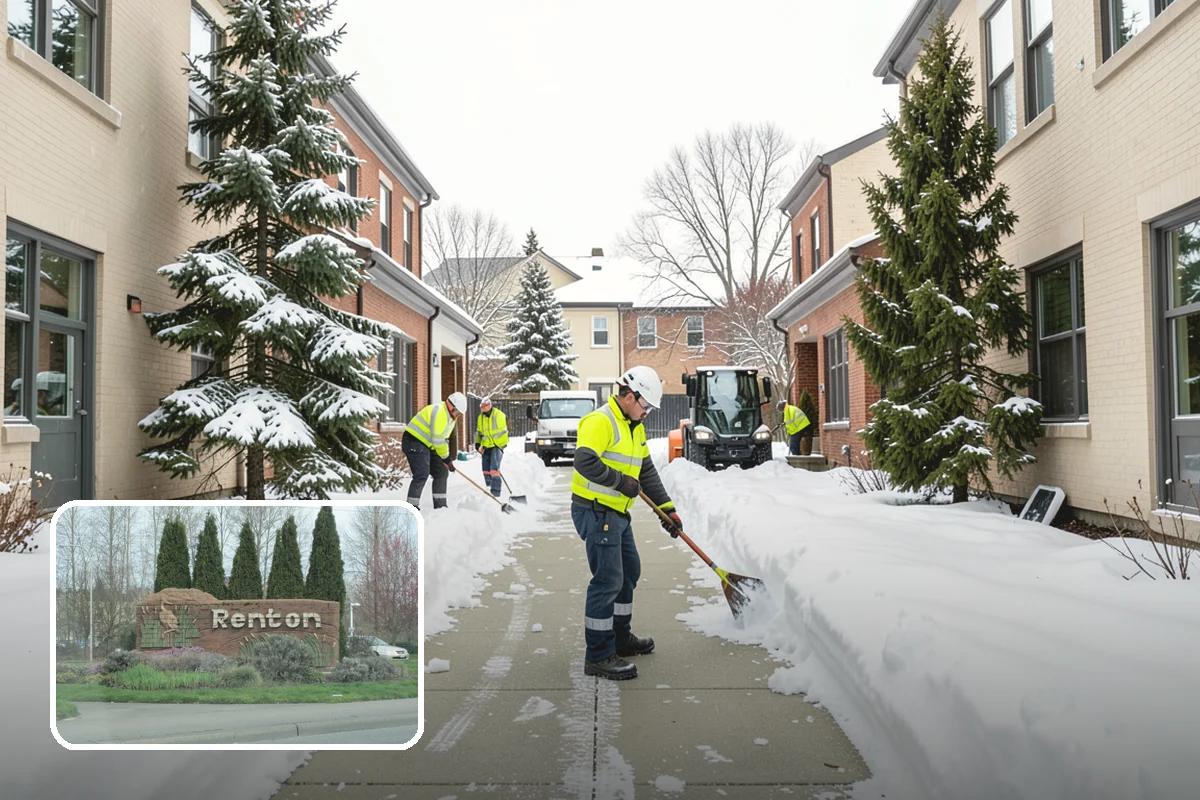 Large Equipment Snow Removal in Renton, King County, WA - Scale to clear the largest properties fast