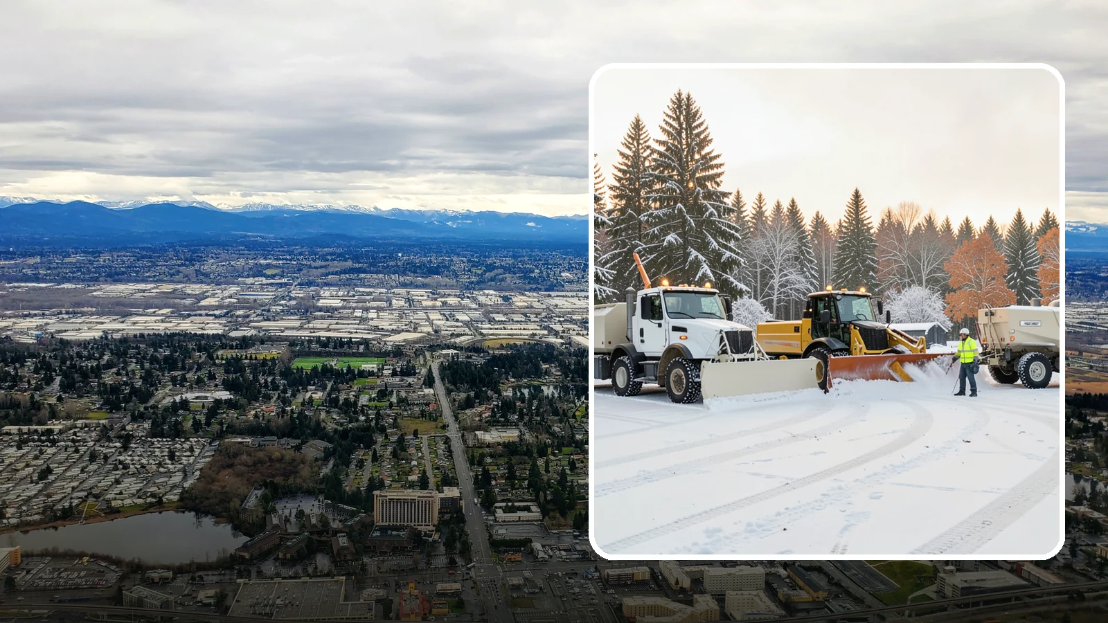 Large Equipment Snow Removal in SeaTac, King County, WA - Our large equipment fleet takes on major commercial and industrial sites with heavy, sustained snow needs.