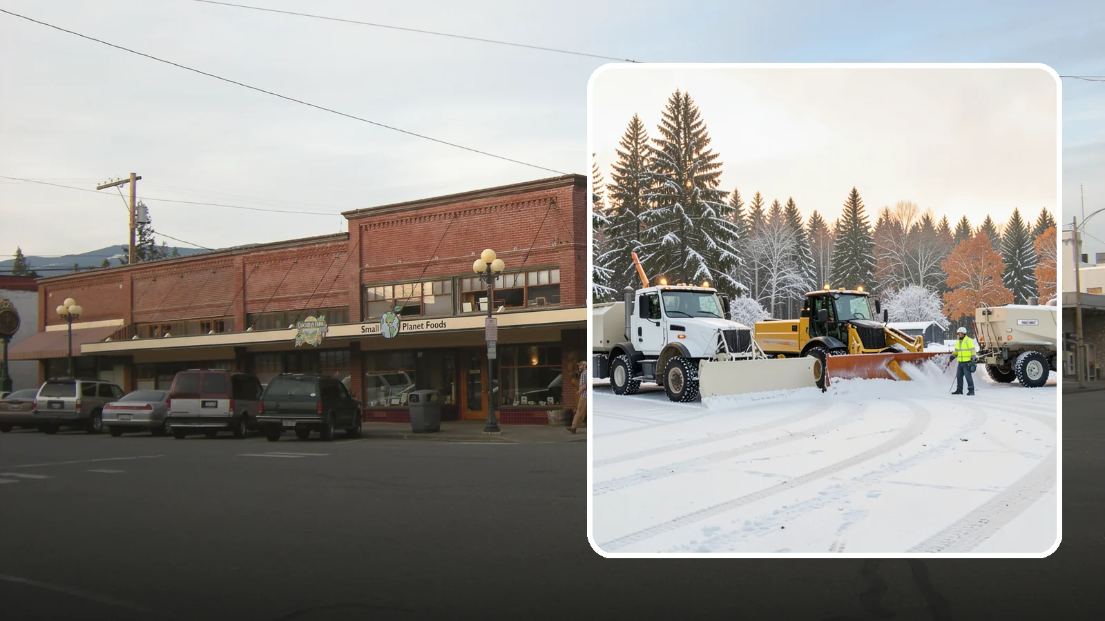 Large Equipment Snow Removal in Sedro-Woolley, Skagit County, WA - Our large equipment fleet takes on major commercial and industrial sites with heavy, sustained snow needs.