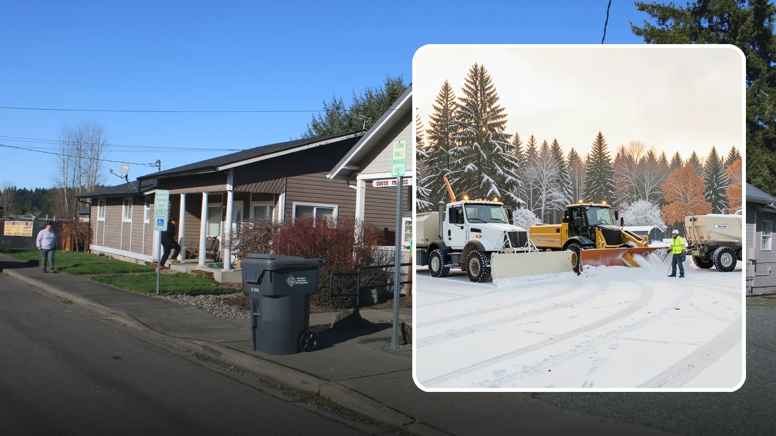 Large Equipment Snow Removal in South Prairie, Pierce County, WA - Our large equipment fleet takes on major commercial and industrial sites with heavy, sustained snow needs.