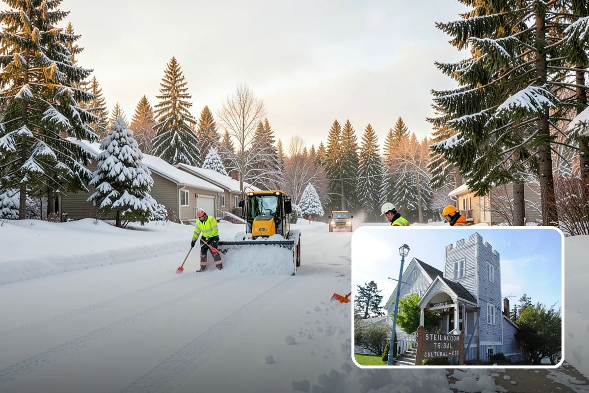 Large Equipment Snow Removal in Steilacoom, Pierce County, WA - Scale to clear the largest properties fast
