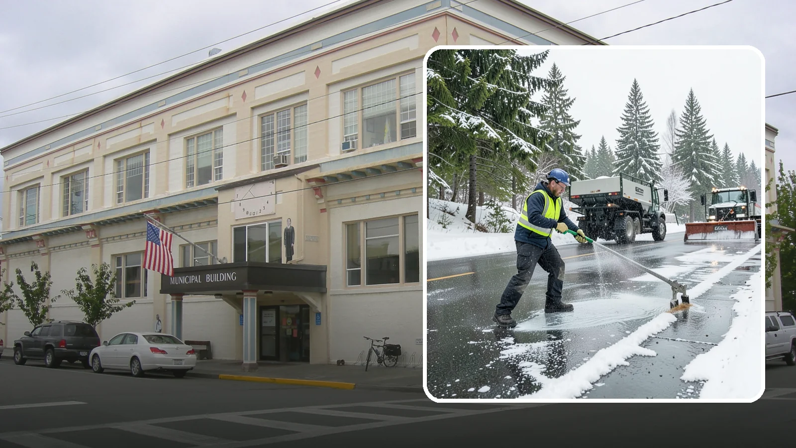 Liquid Deicing in Anacortes, Skagit County, WA - Liquid deicing sprays brine directly onto pavement for fast, even coverage that resists the wind and rain of coastal winters.