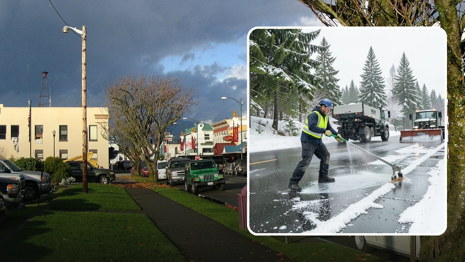 Liquid Deicing in Arlington, Snohomish County, WA - Liquid deicing sprays brine directly onto pavement for fast, even coverage that resists the wind and rain of coastal winters.