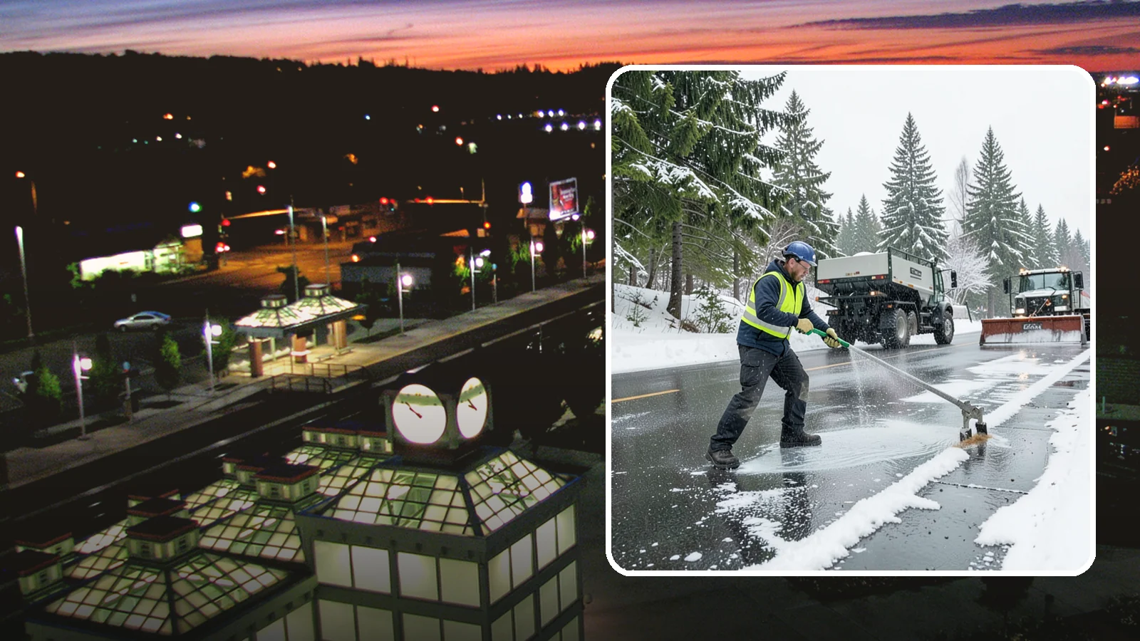 Liquid Deicing in Auburn, King County, WA - Liquid deicing sprays brine directly onto pavement for fast, even coverage that resists the wind and rain of coastal winters.